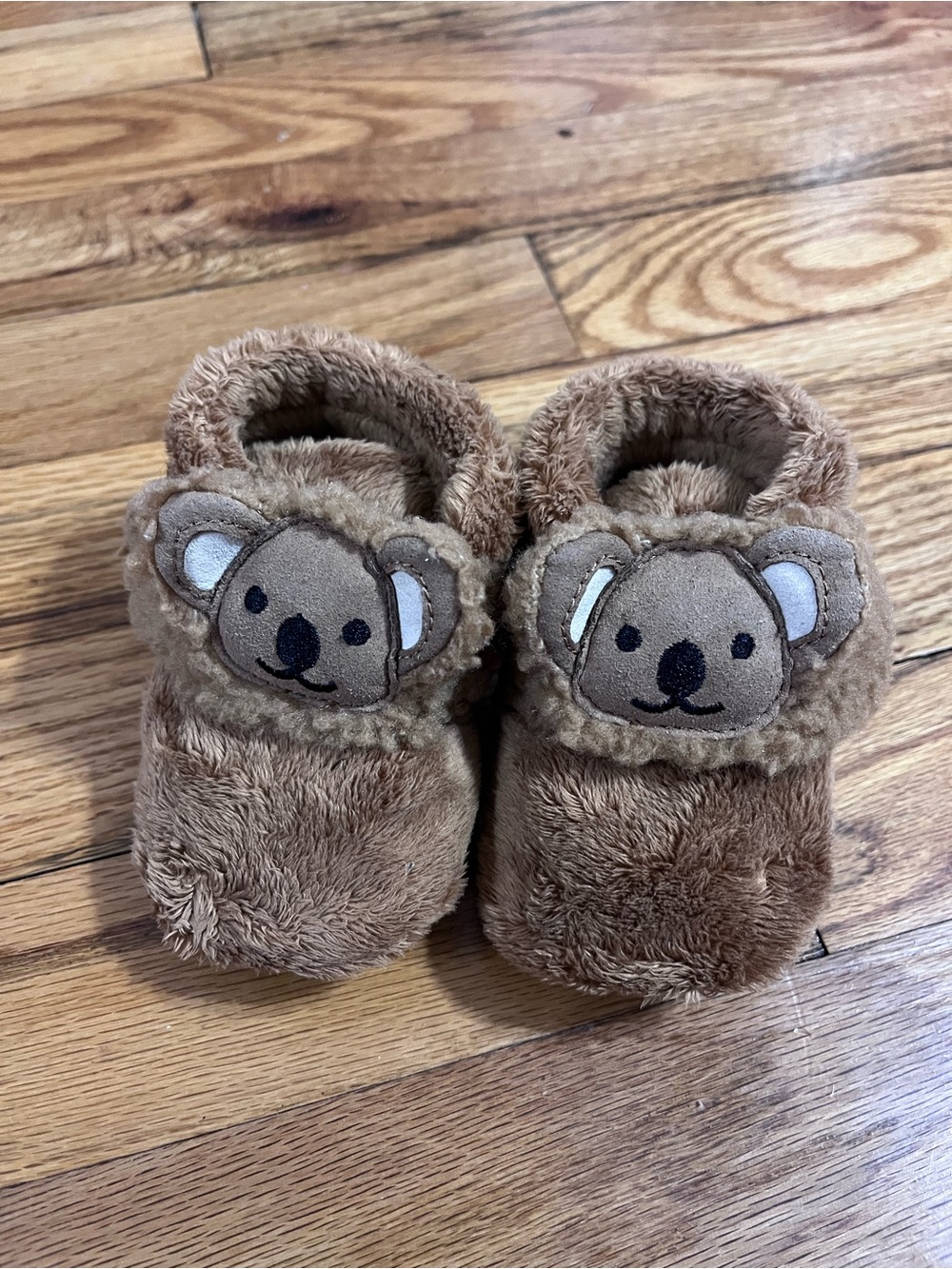 UGG Brown Koala Plush Kids Slippers